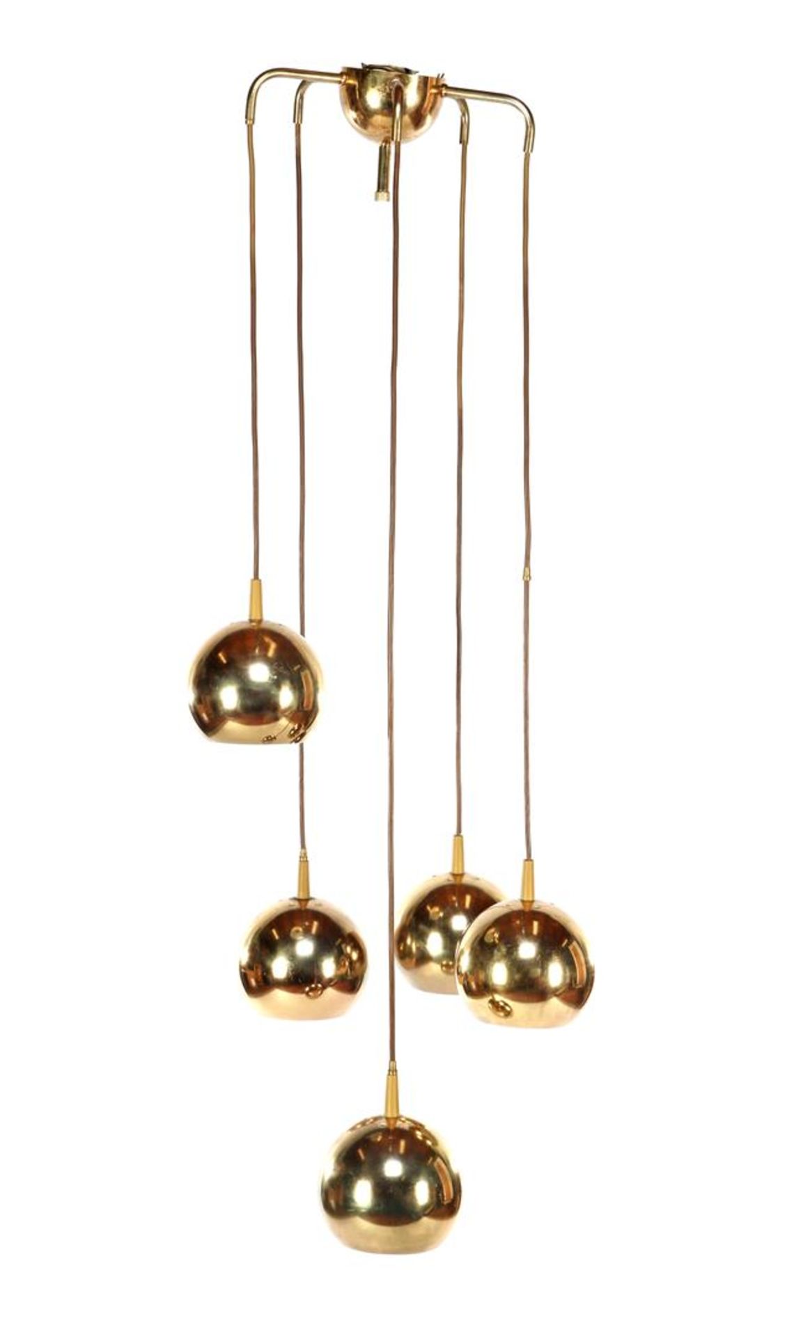 Brass 5-light hanging lamp