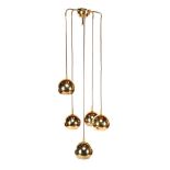 Brass 5-light hanging lamp