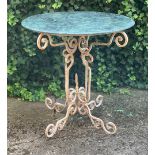 Round wrought iron table