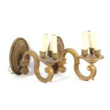 2 classic brass 3-light wall chandeliers