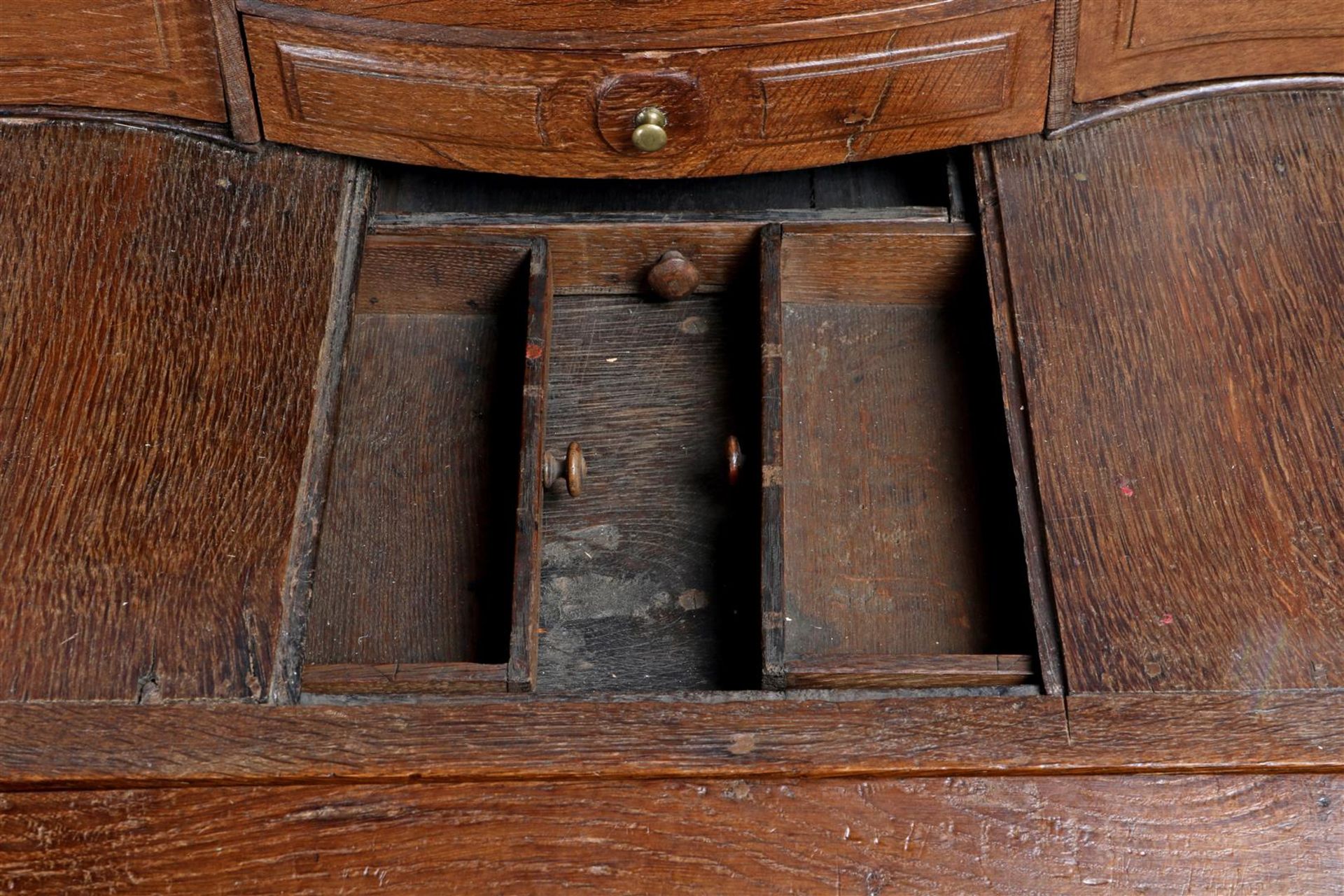 Solid oak flap desk - Image 3 of 5
