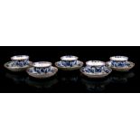 5 porcelain cups and saucers