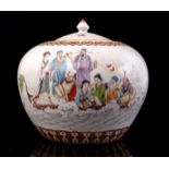 Porcelain lidded pot