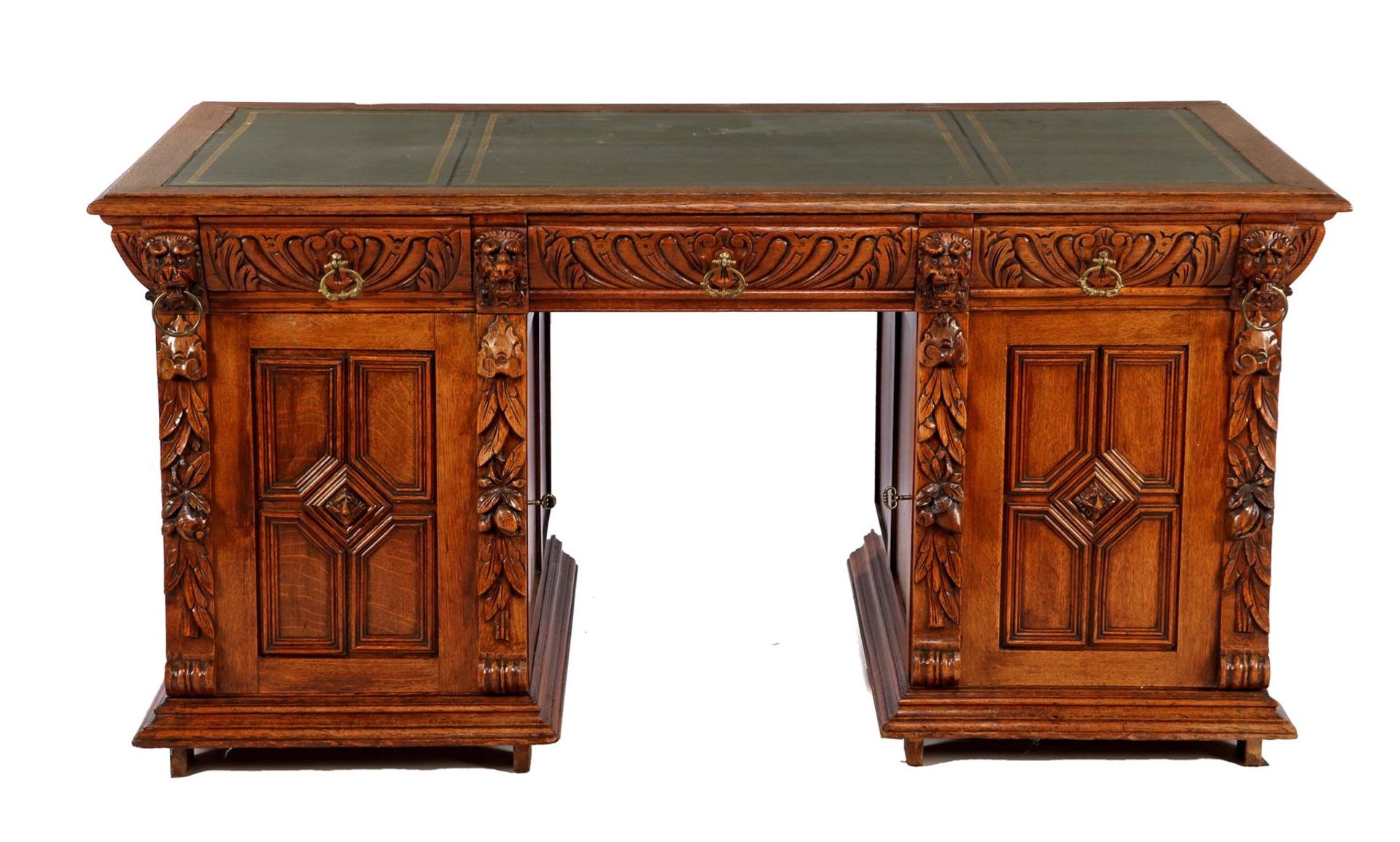 3-part oak desk