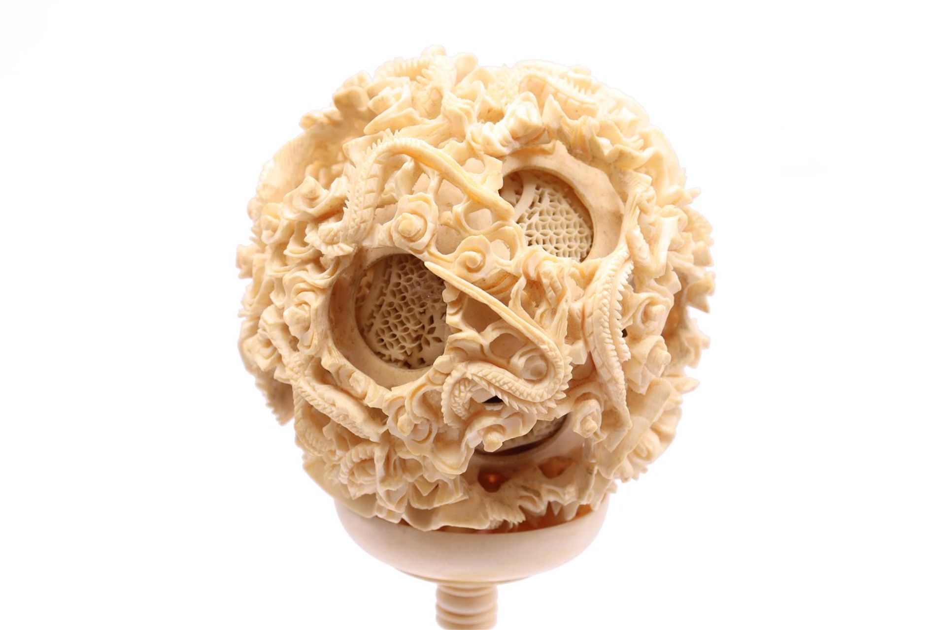 Richly carved ivory ball - Image 6 of 9