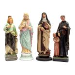 4 various statues of saints