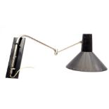 Chromed metal adjustable wall lamp