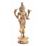 Copper standing Buddha