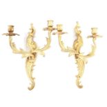 2 classic bronze 2-light wall chandeliers