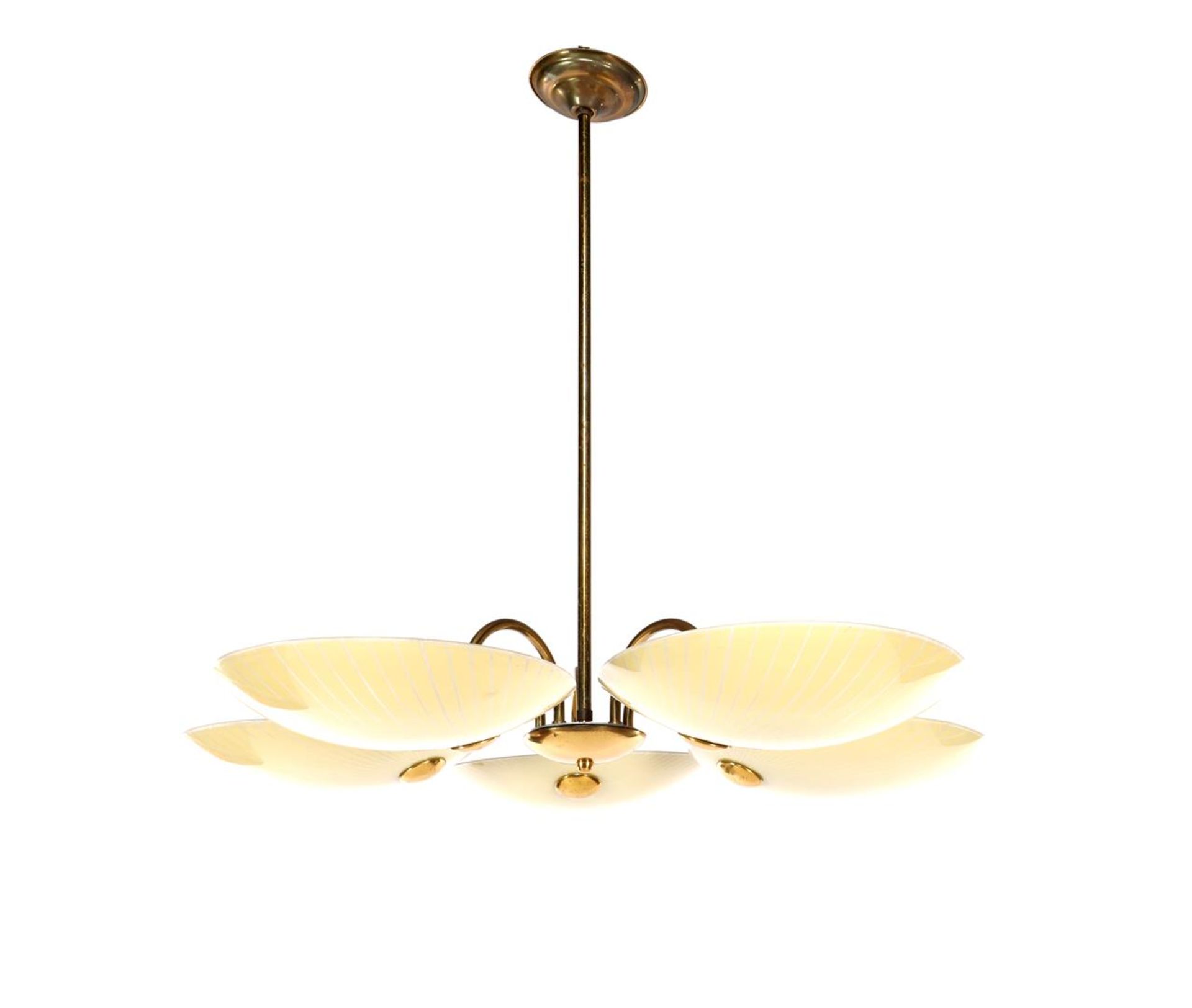 Brass 5-light bowl lamp