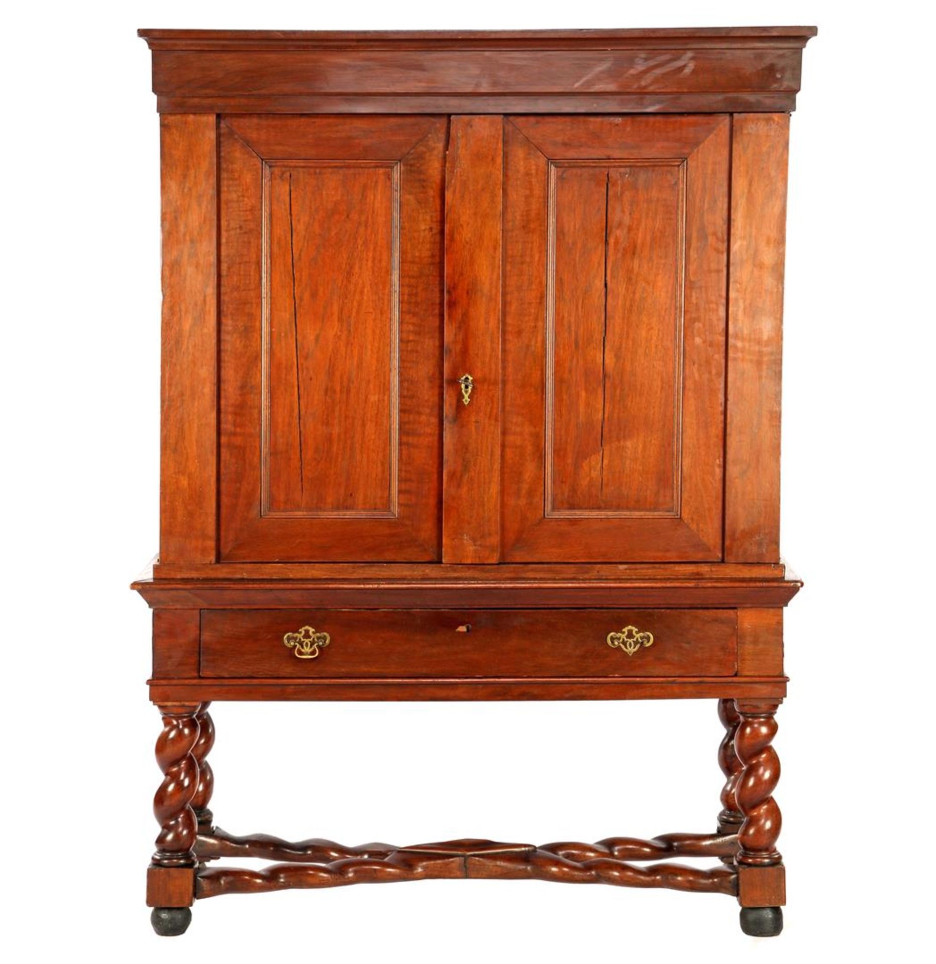 Oak cross leg cabinet