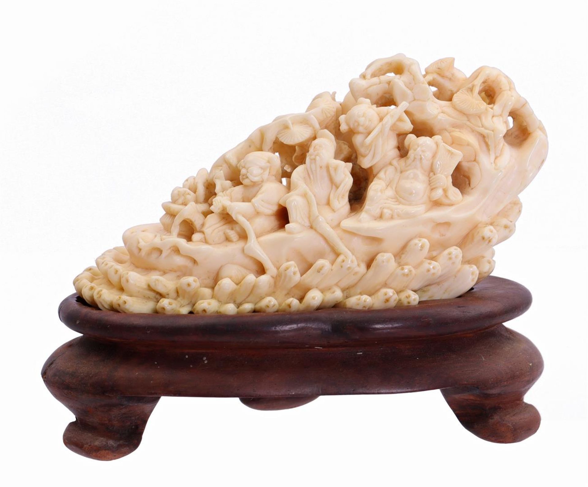 Richly carved ivory ornamental object