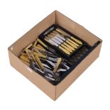 Box of various cutlery, mostly knives with plastic handles similar to ivory, Gero
