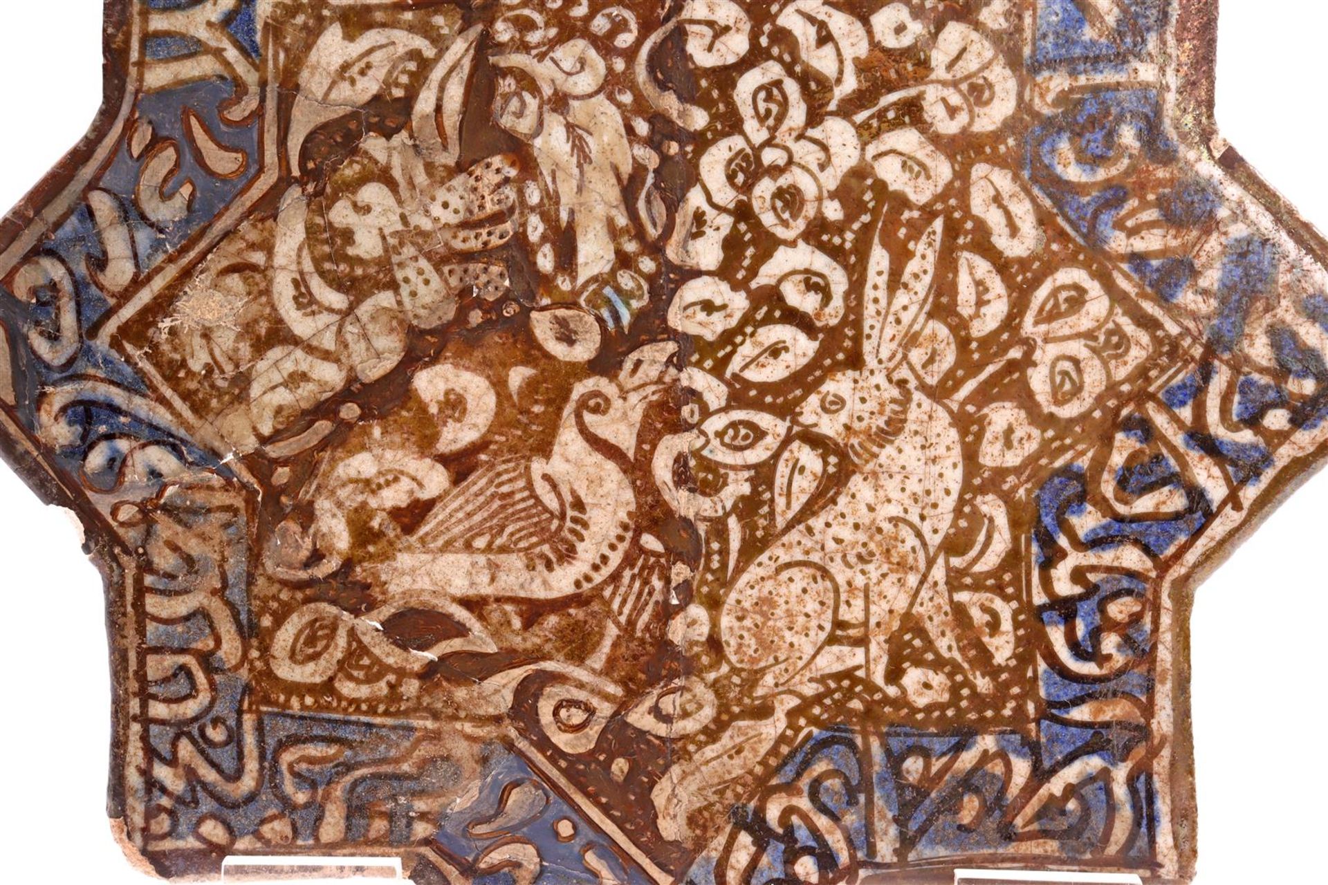 Persian glazed earthenware tile - Bild 2 aus 3