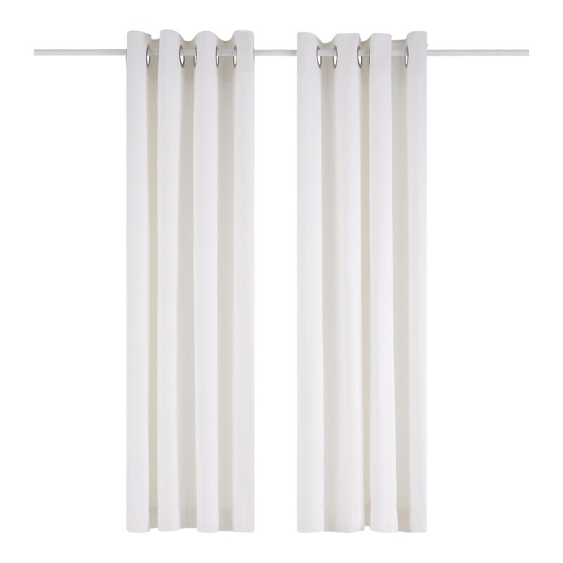 ONE PAIR OF BONANNNO SUMMY EYELET ROOM DARKENINGCURTAINS COLOUR WHITE SIZE: 117 x 137CM RRP £24.94