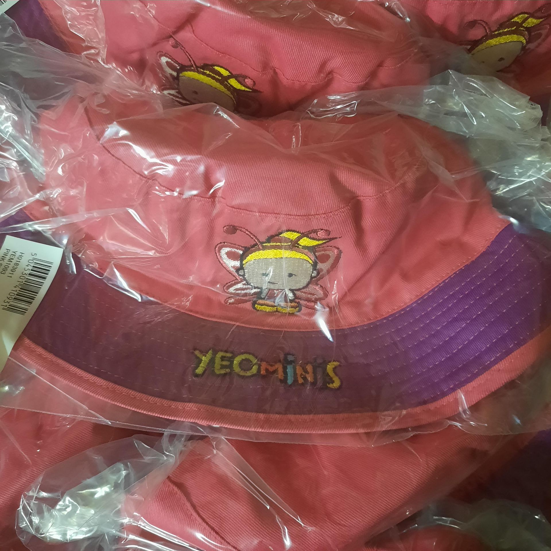 X 12 BRAND NEW KIDS PINK SUN HATS