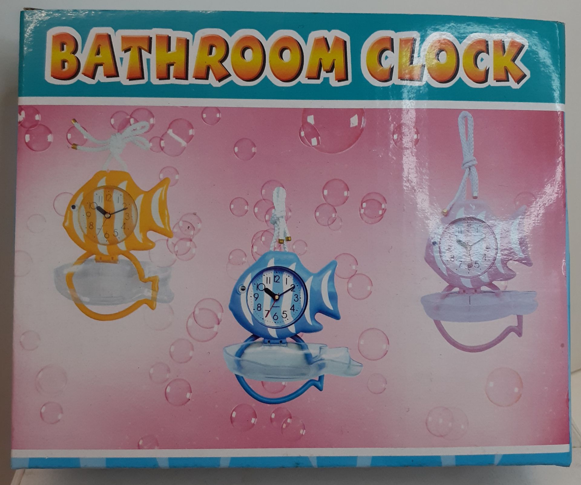 X 13 BRAND NEW HANGING FISH SHAPE BATHROOM CLOCK.