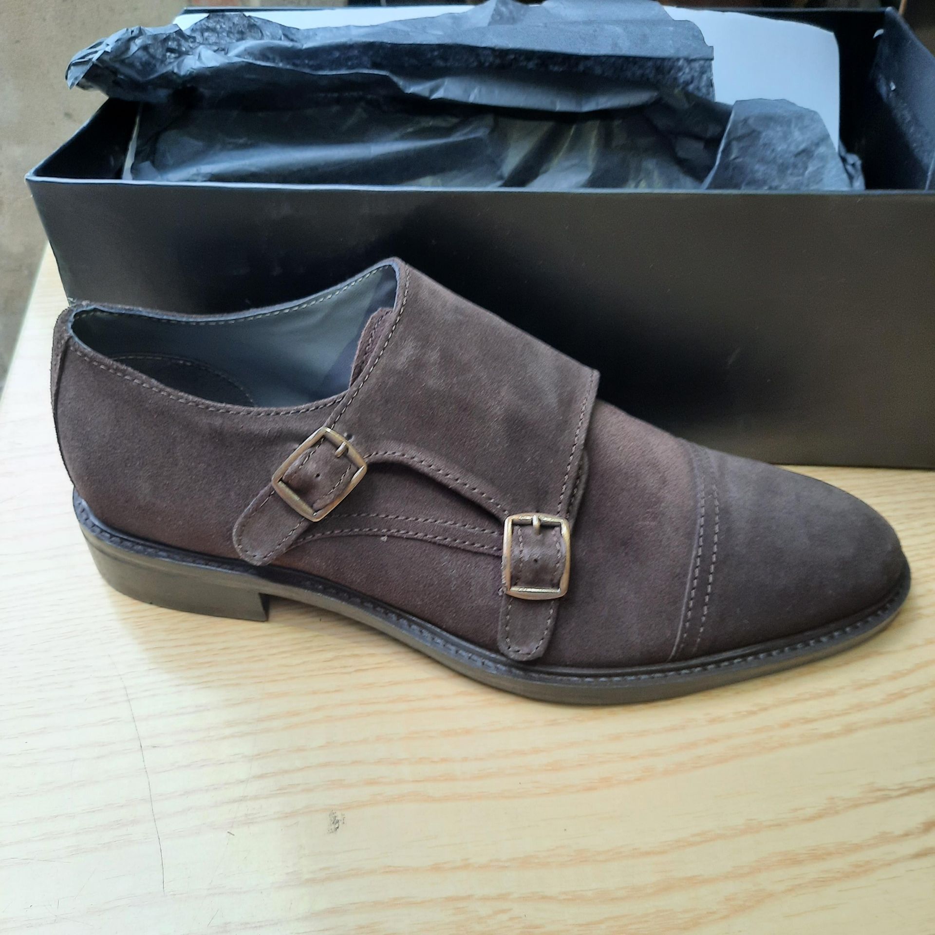 NEW & BOXED BROWN MORLEY MONK GENTLEMANS SHOES SIZE UK - 6/ EU - 40/ US -7 BY TOPMAN. RRP £39.99