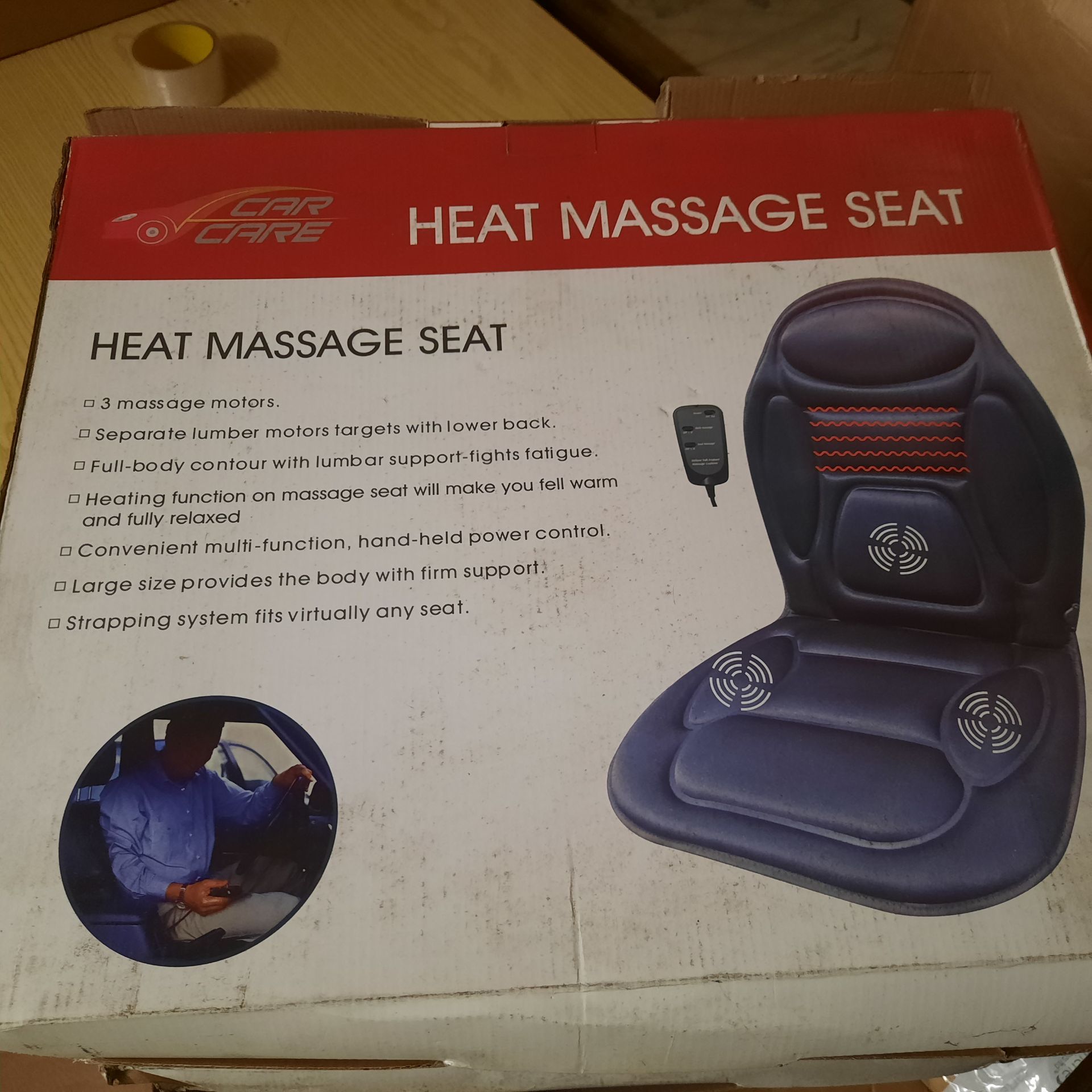 BRAND NEW HEAT MASSAGE SEAT 3 MASSAGE MOTORS SEPARATE LUMBER MOTORS TARGETS WITH LOWER BACK &