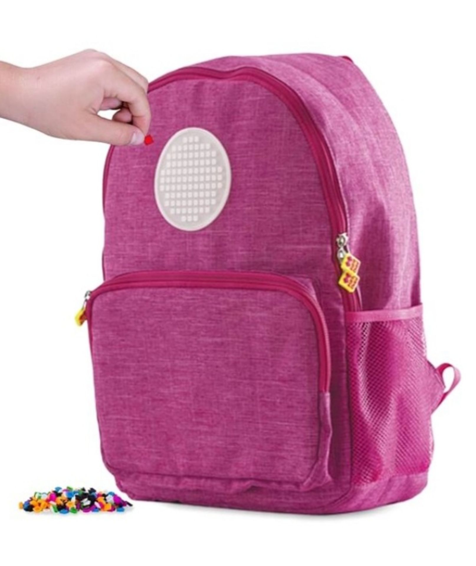 BRAND NEW PIXIE CREW BACKPACK, PINK WITH ONE FRONT POCKET AND PATCH PANEL. RRP £39.67