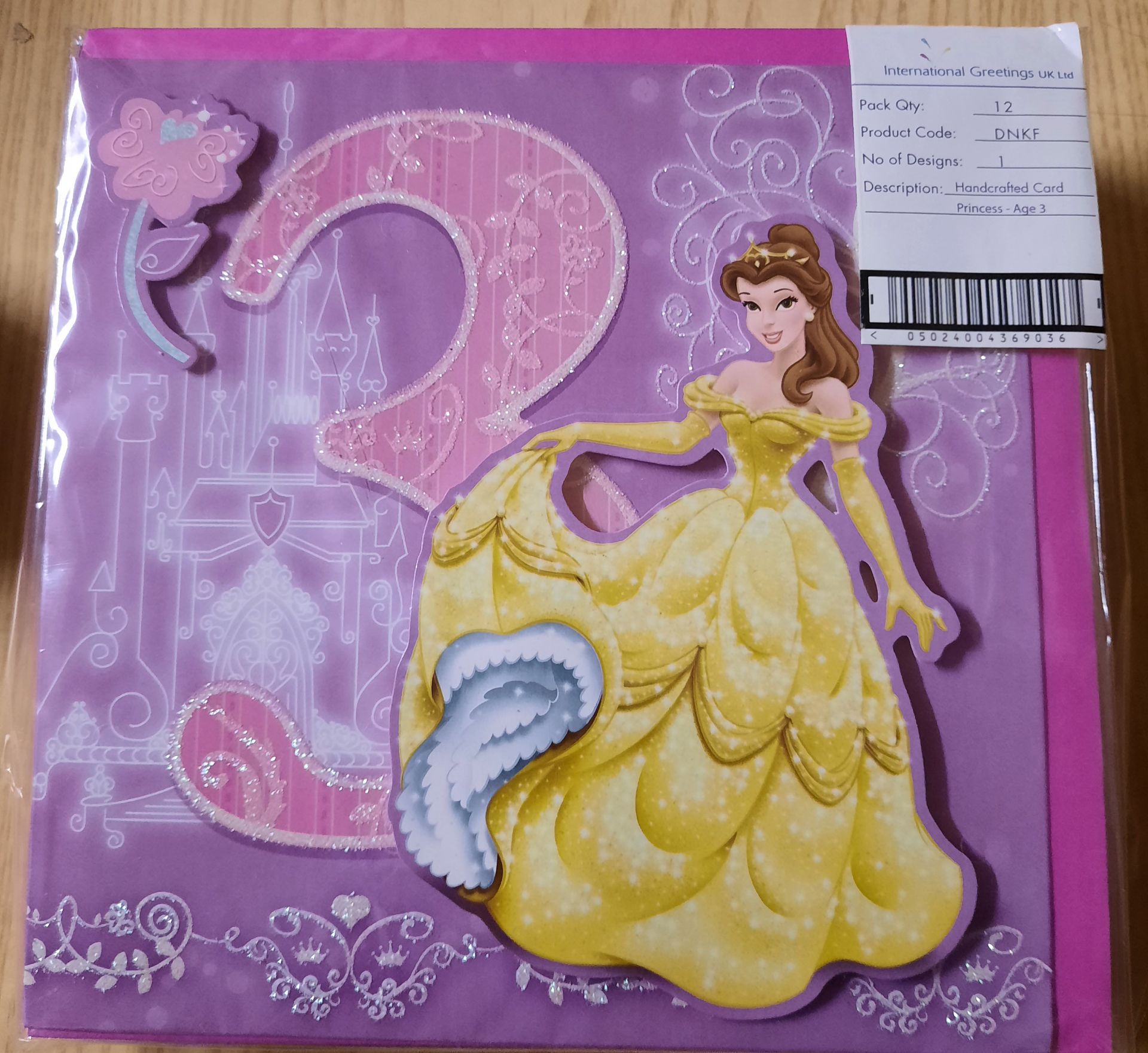 X 24 BRAND NEW HANDCRAFTED HAPPY BIRTHDAY PRINCESS CARDS - AGE 3.