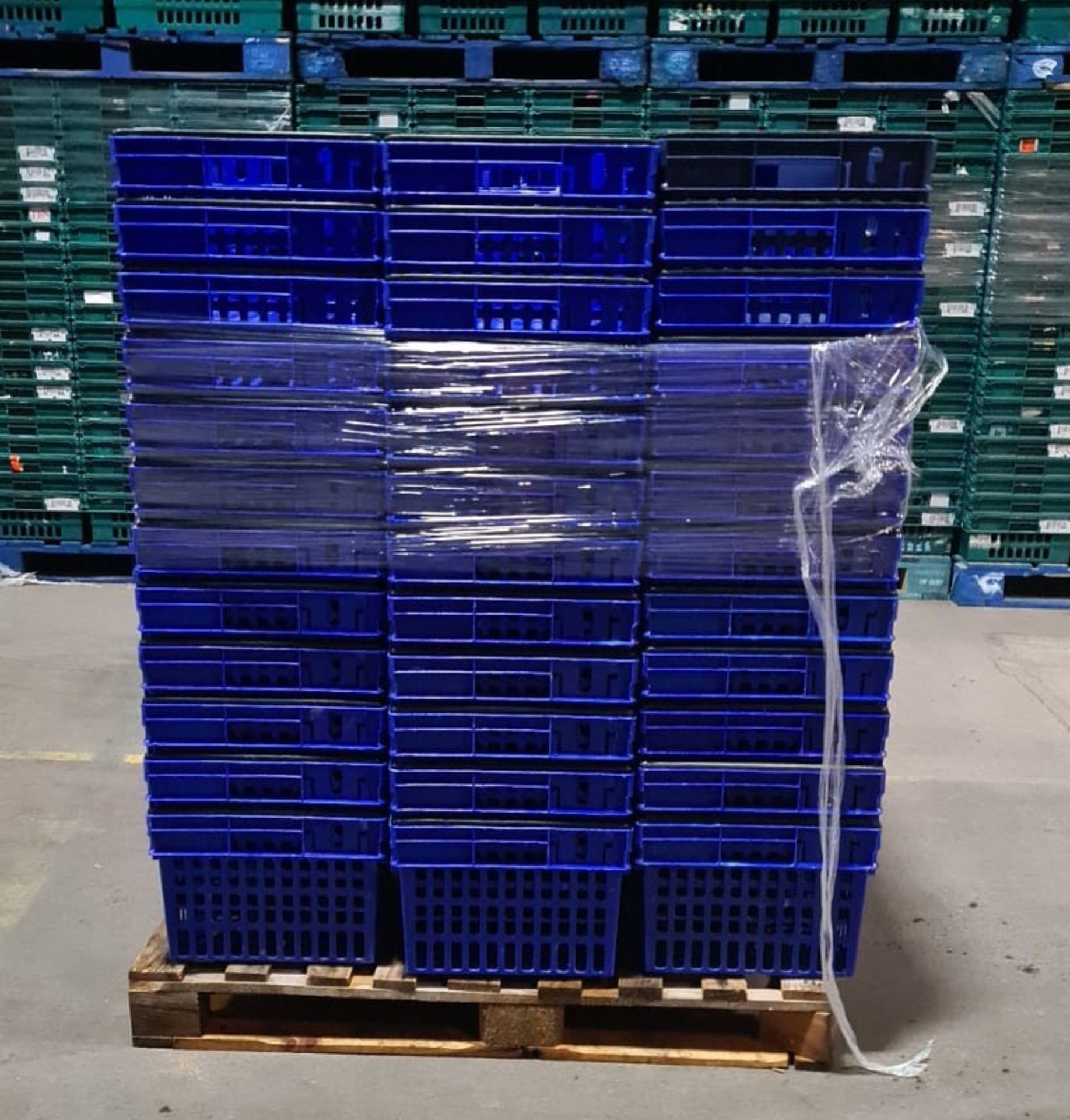 Pallet of 60 x 55Ltr Ventilated stacking & nesting crates/totes from M&S. - Image 2 of 4