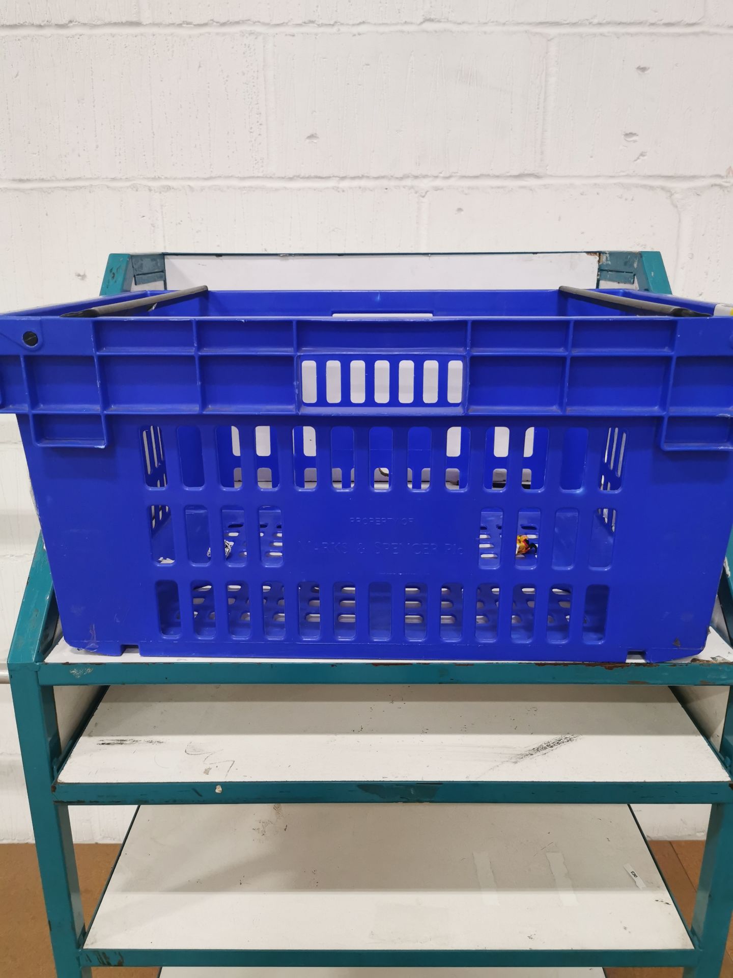 Pallet of 60 x 55Ltr Ventilated stacking & nesting crates/totes from M&S.