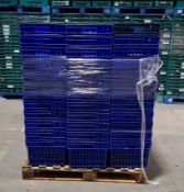 Pallet of 60 x 55Ltr Ventilated stacking & nesting crates/totes from M&S.