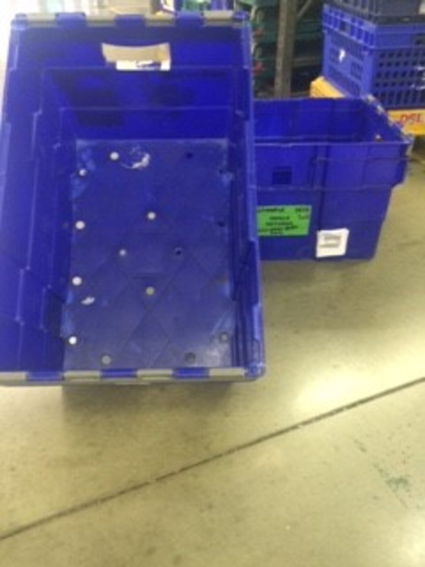 Pallet of 70 x used Blue Solid industrial storage containers/tote boxes from M&S. - Image 2 of 4