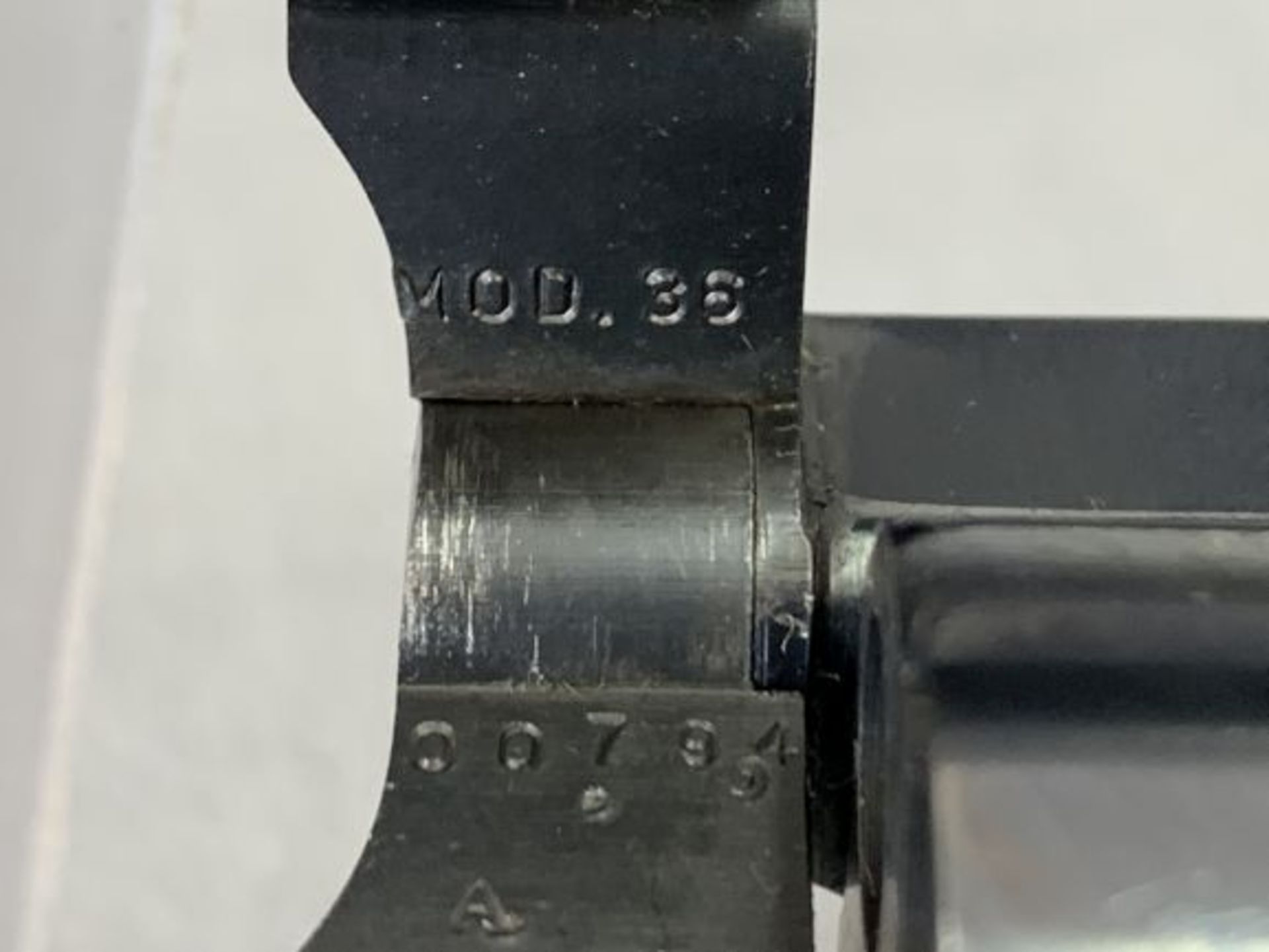 13. S&W Mod. 36 .38S&W 5-Shot Revolver, Diamond Grips, Pinned & Recessed Barrel SN: 434593 - Image 5 of 11