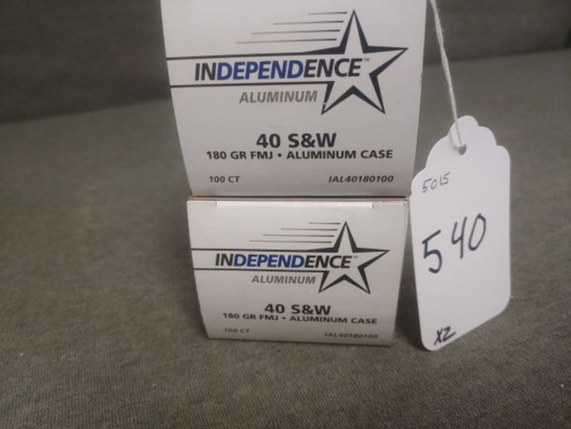 540. Independence Alum. .40 S&W 180gr. FMJ, 100 Rnd. Boxes (2x the Money) - Image 2 of 2