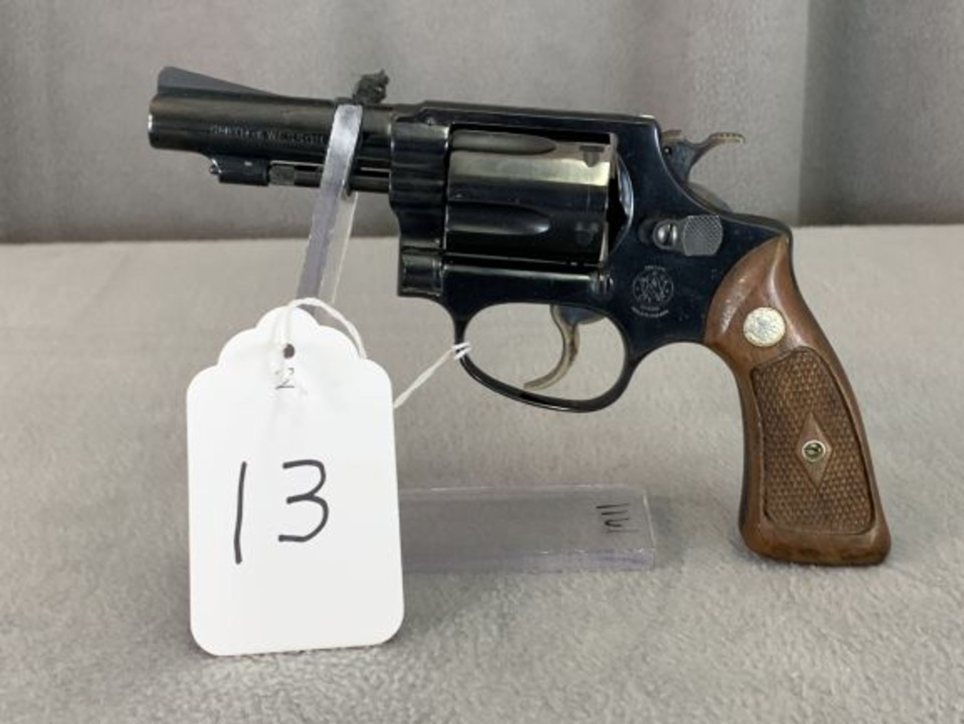13. S&W Mod. 36 .38S&W 5-Shot Revolver, Diamond Grips, Pinned & Recessed Barrel SN: 434593
