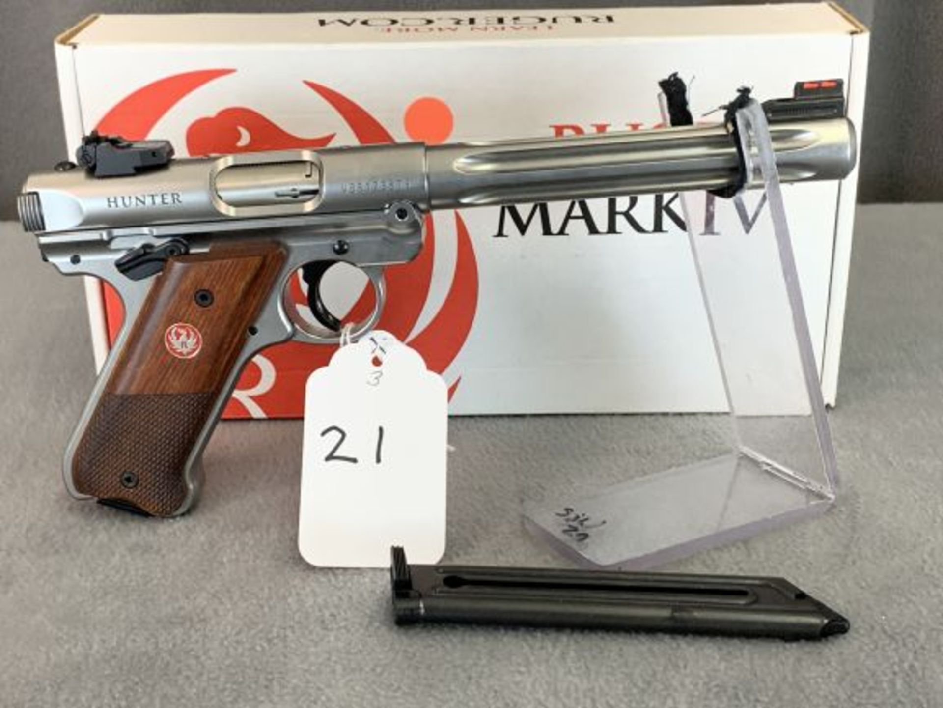 21. Ruger Mk 4 Hunter .22LR 6 7/8" Stainless Heavy Fluted Barrel, SN: WBR123879 - Image 5 of 12