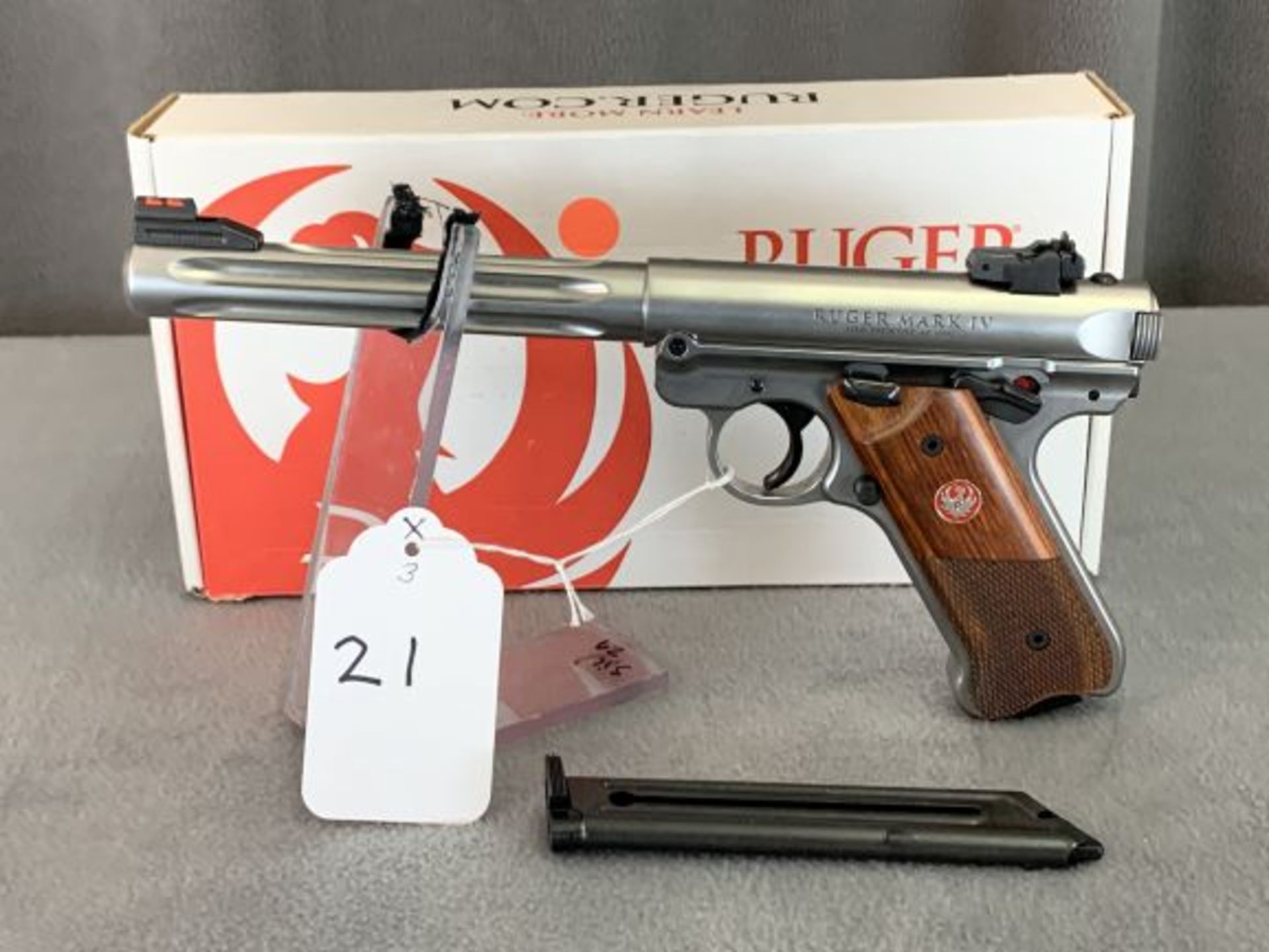 21. Ruger Mk 4 Hunter .22LR 6 7/8" Stainless Heavy Fluted Barrel, SN: WBR123879 - Image 7 of 12