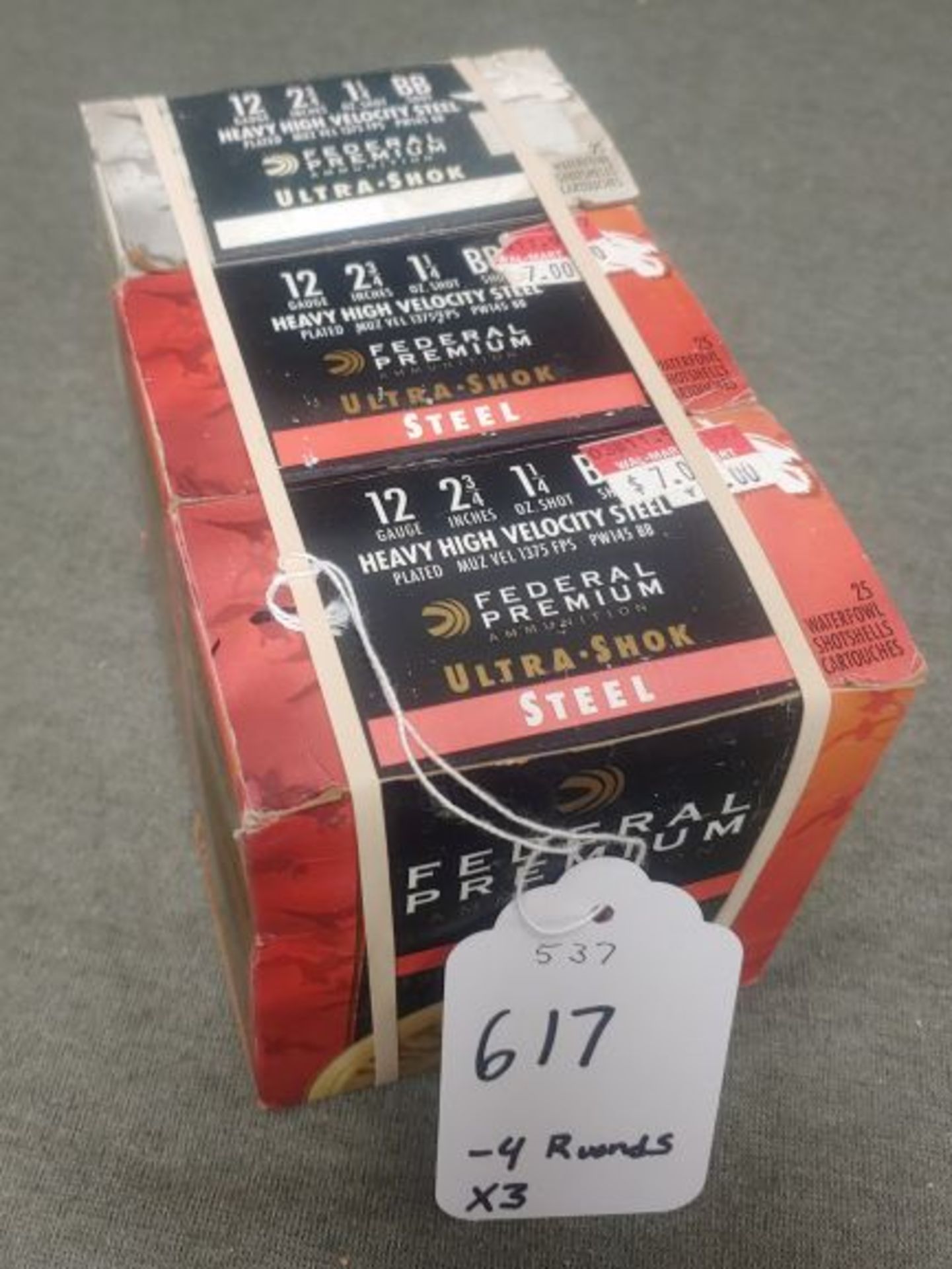 617. Fed 12ga. 2 3/4” BB Shot, 25 Rnd. Boxes Missing For Sales (3x the Money)