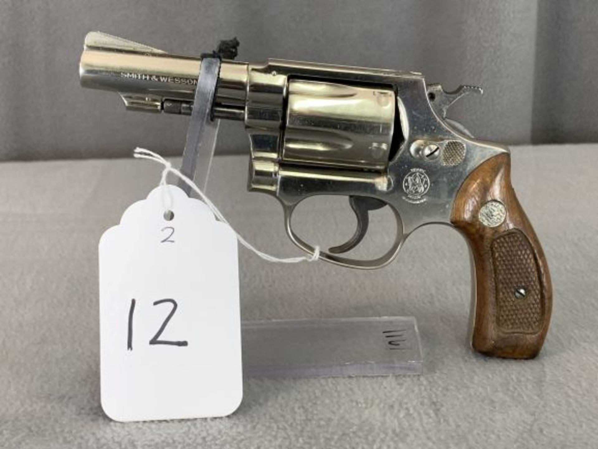 12. S&W Mod. 36 .38S&W 5-Shot Revolver, Nickel Finish, Pinned & Recessed Barrel SN: J214403