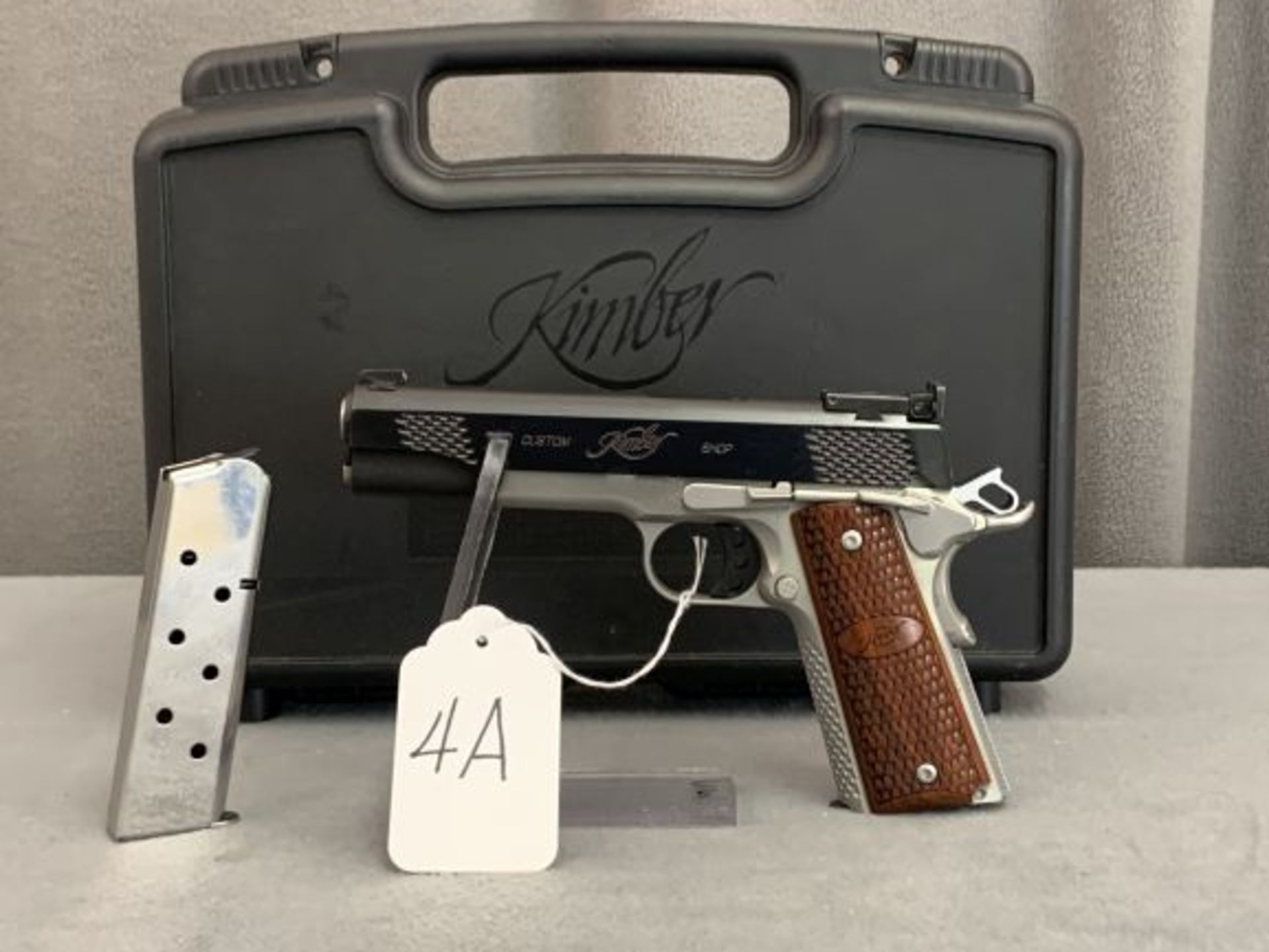 4A. Kimber Custom Shop Grand Raptor II .45ACP, Bi-Tone Stainless, Deluxe Beaver Tail, Signature