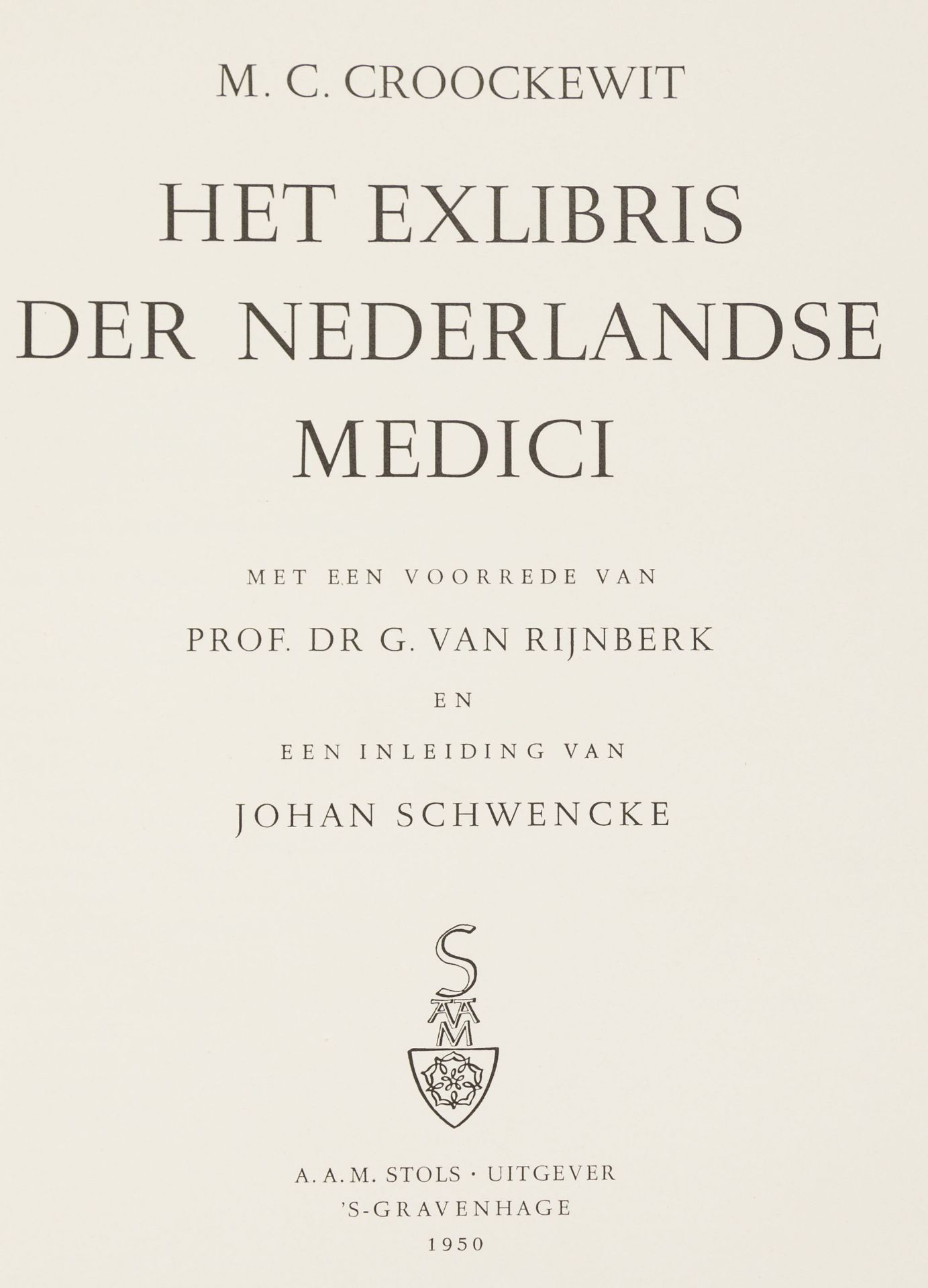 Exlibris. – Niederlande. – M. C. Croockewit.