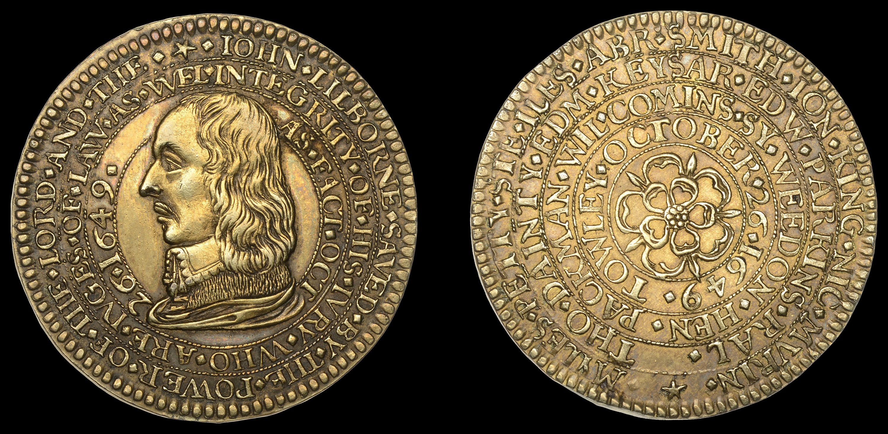 V: Original Medals by Simon, The Trial and Acquittal of John Lilburne, London, 1649, a struck