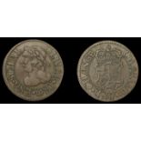 IV: Coins of Oliver Cromwell, Farthing, undated, by D. Ramage, laureate bust left, olivar pro eng sc