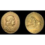 V: Original Medals by Simon, Death of Robert Devereux, 3rd Earl of Essex, 1646, a struck oval gold