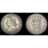 IV: Coins of Oliver Cromwell, Halfcrown, 1656, laureate bust left, olivar d g r p ang sco et hi &c