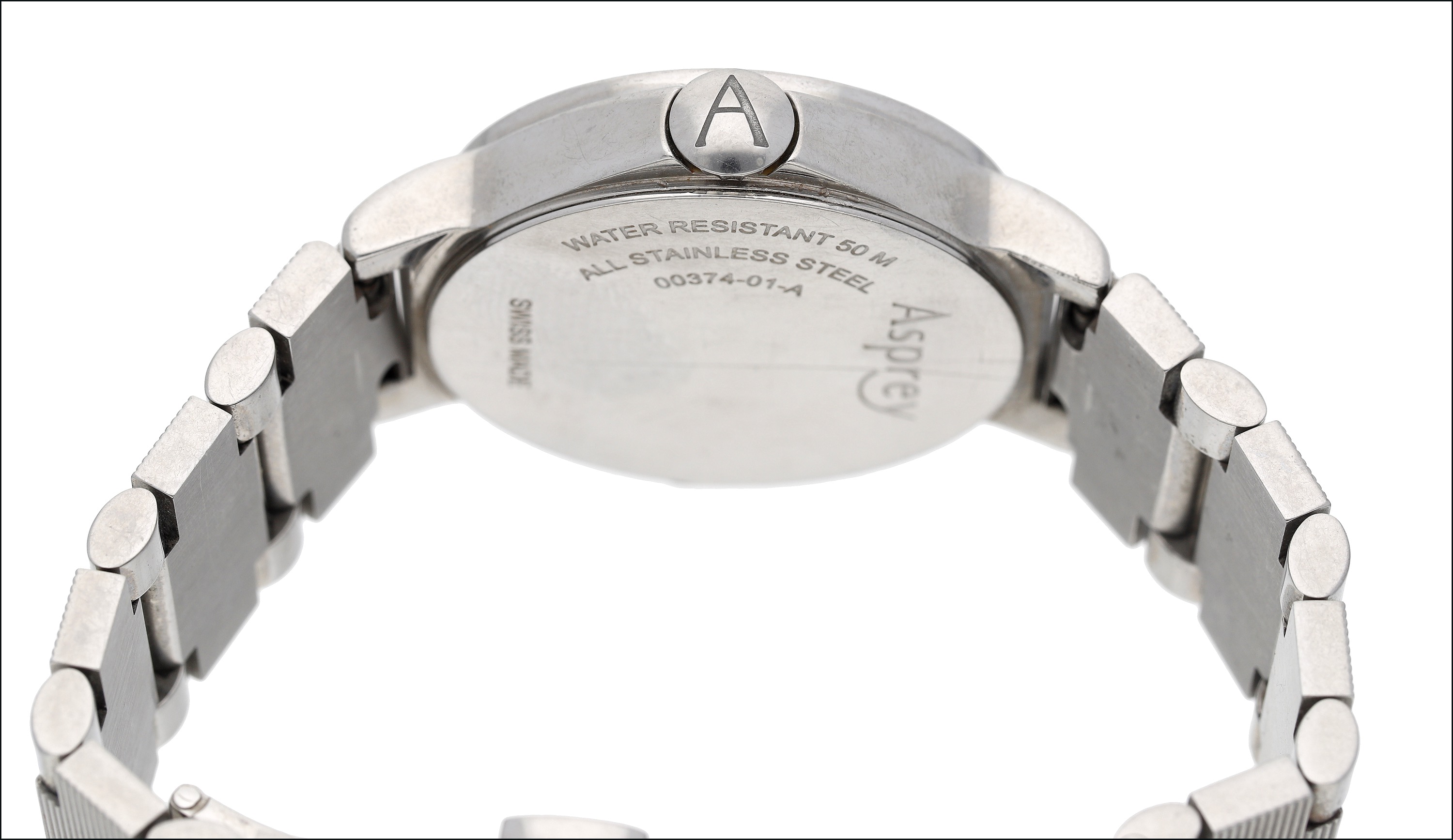 A stainless steel No 8 calendar quartz wristwatch retailed by Asprey, the circular silvered dial - Image 2 of 3