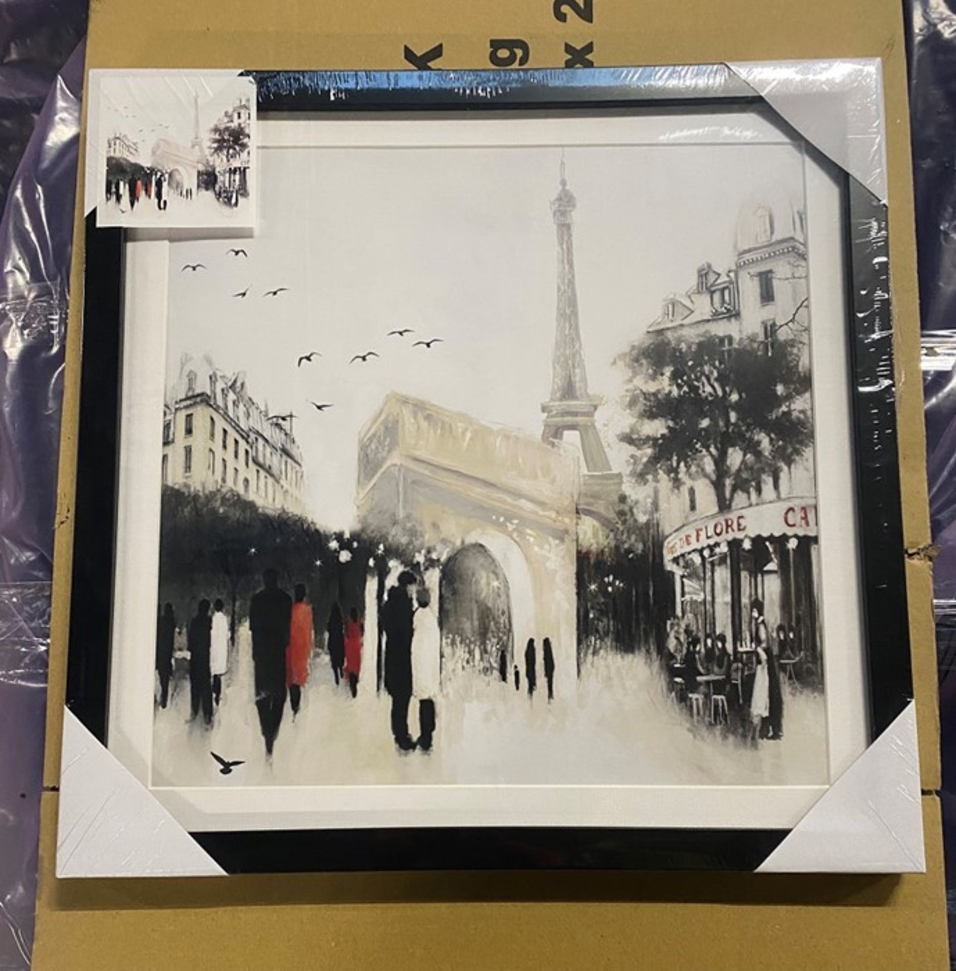 2 X PARIS FRAMED WALL ART / RRP £8