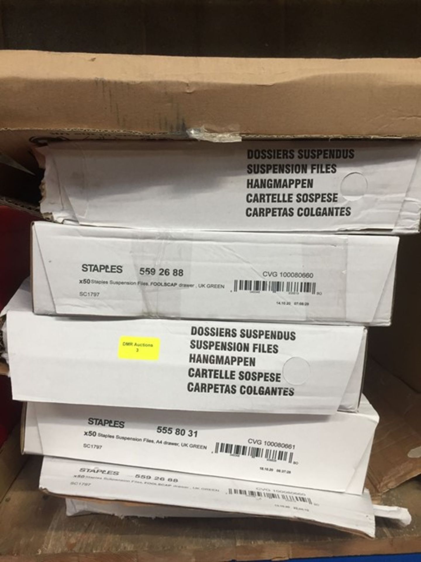 1 LOT TO CONTAIN 5 X BOXES OF SUSPENSION FILES AND A BOX OF BANKERS BOXES