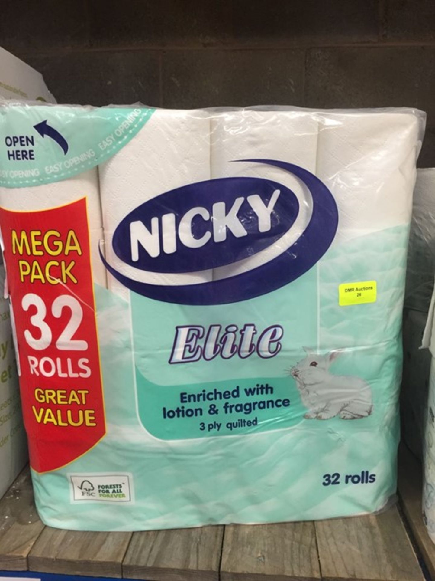 1 LOT TO CONTAIN A PACK OF 32 NICKY ELITE TOILET ROLLS