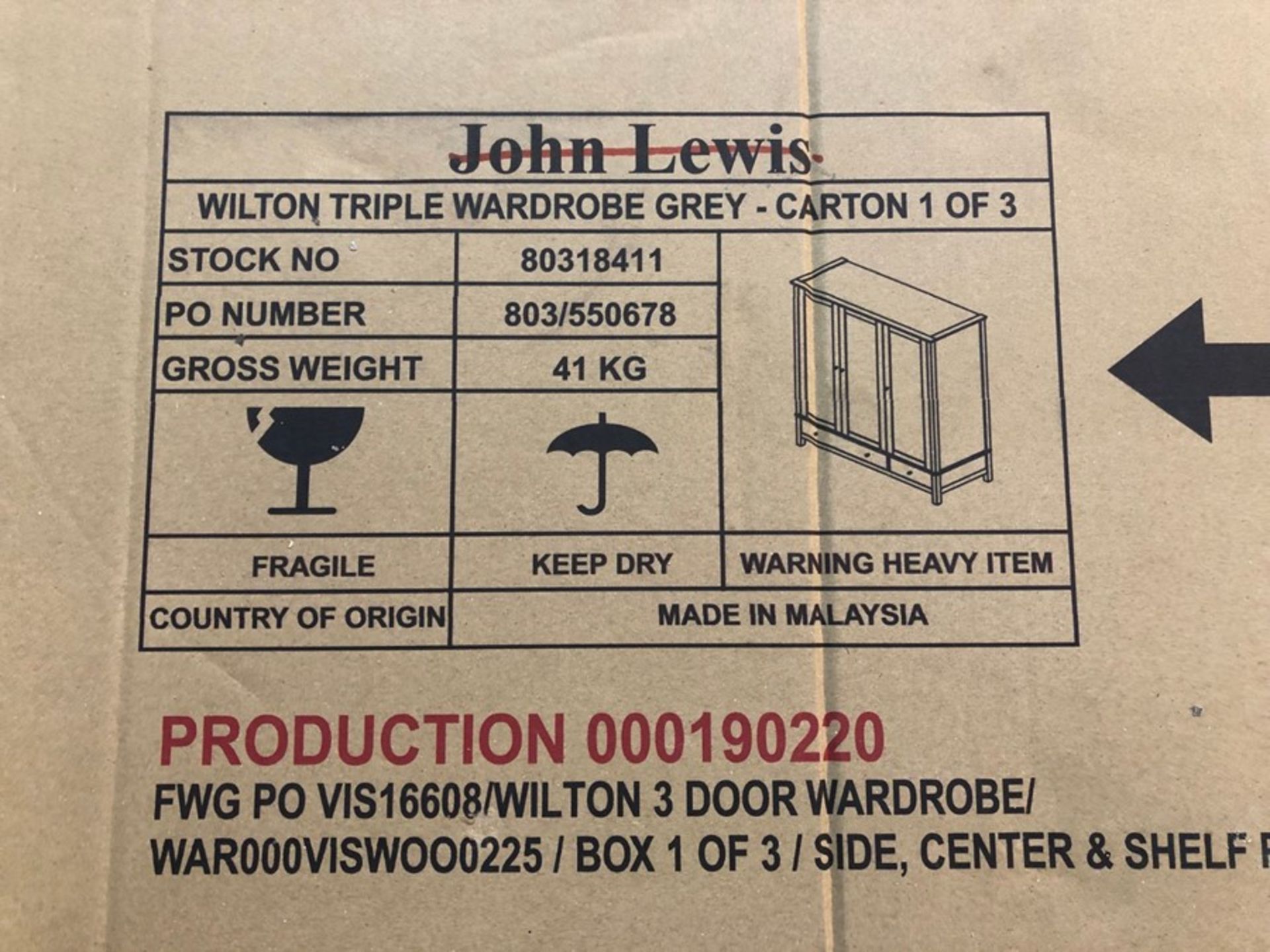 JOHN LEWIS WILTON TRIPLE WARDROBE