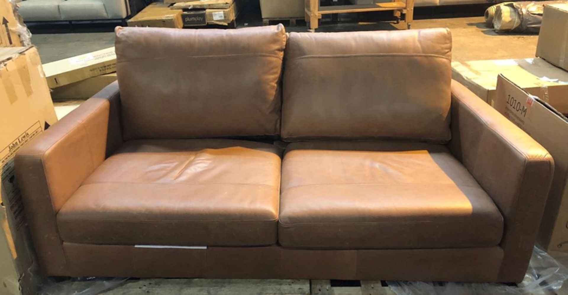 JOHN LEWIS BAILEY MEDIUM 2 SEATER LEATHER SOFA