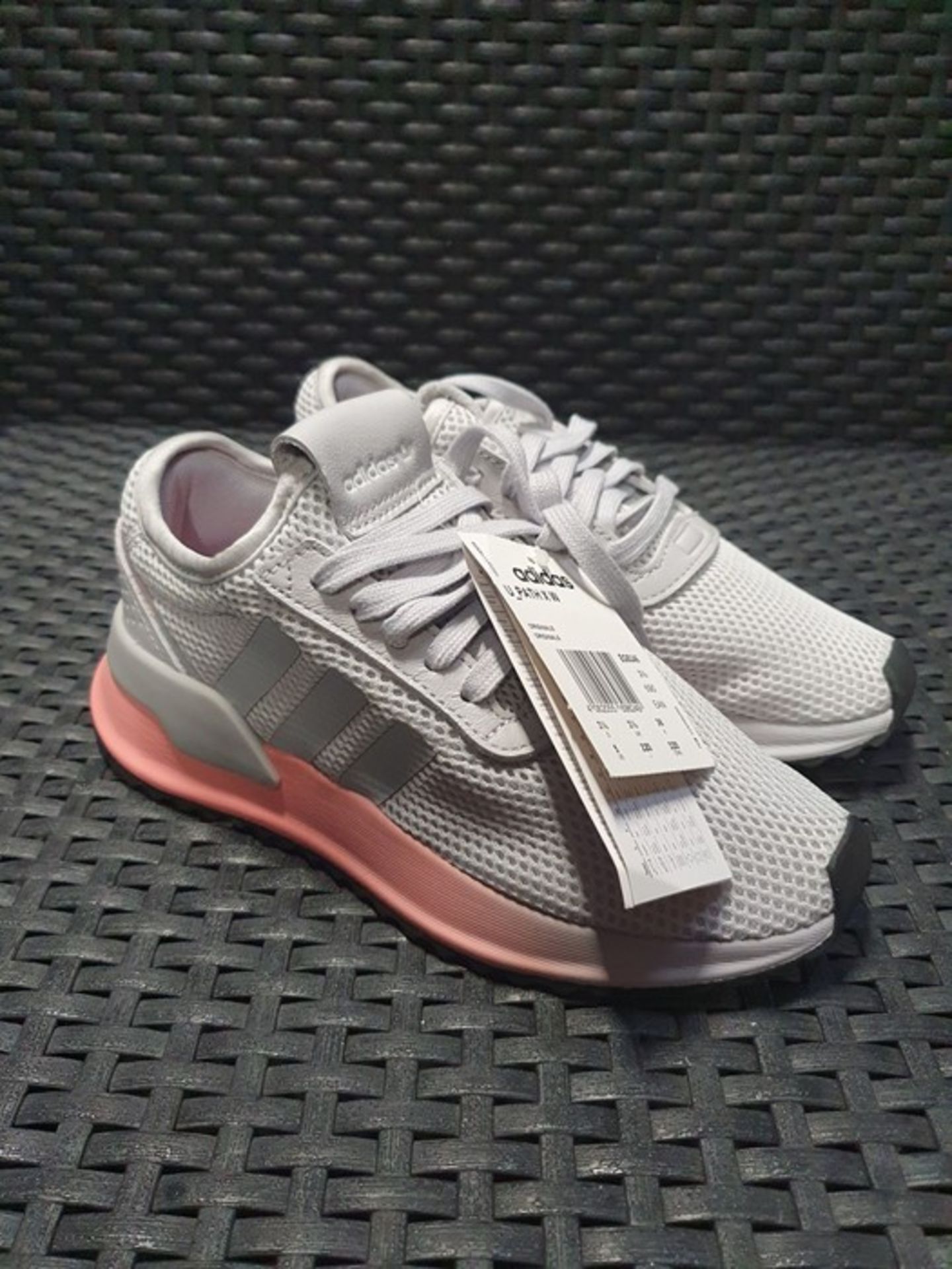 ONE PAIR OF ADIDAS U_PATH X W TRAINERS IN GREY / PINK - SIZE UK 3.5. RRP £78.00. GRADE A* - AS NEW