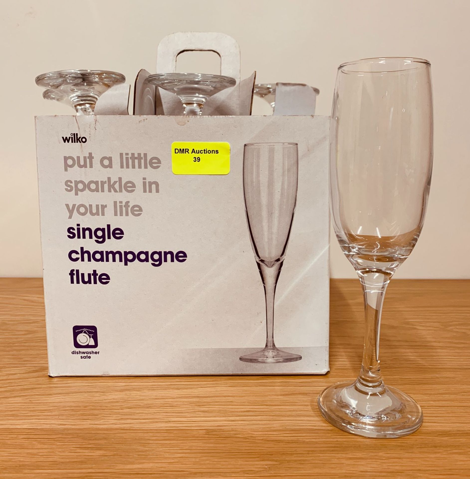 36 x WILKO SINGLE CHAMPAGNE FLUTES